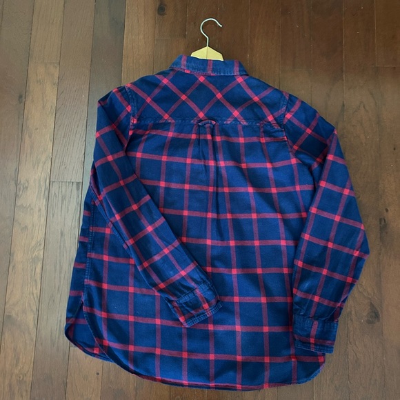 J Crew Womens Flannel Red & Blue Plaid Button Up Long Sleeve Button Up Size 12 - Picture 7 of 9